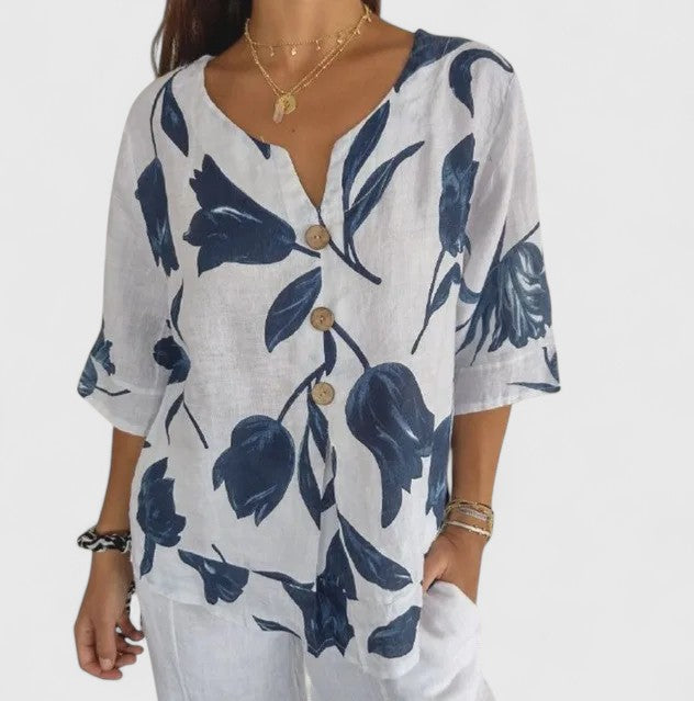 Isabel | Elegancka Bluzka w Kwiatowy Wzór