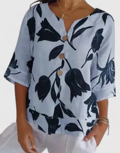 Isabel | Elegancka Bluzka w Kwiatowy Wzór
